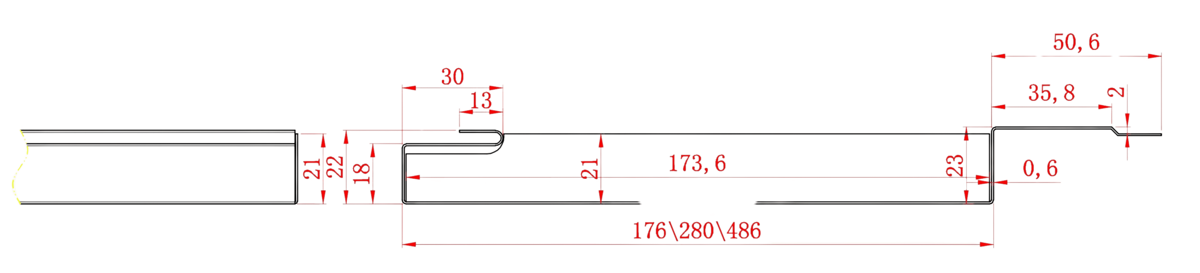 Линеарные панели чертеж